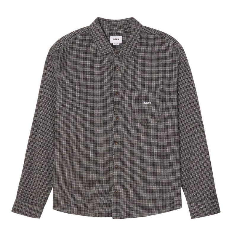 Camisa Obey: Bigwig Jack Woven (Black Multi)
