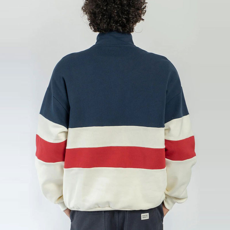 Sudadera Kaotiko: Crew Zipper Carter (Ivory Blue Salsa)