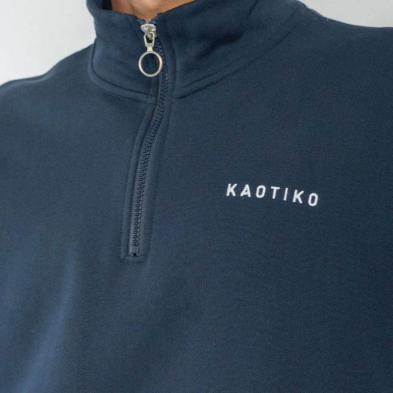 Sudadera Kaotiko: Crew Zipper Carter (Ivory Blue Salsa)