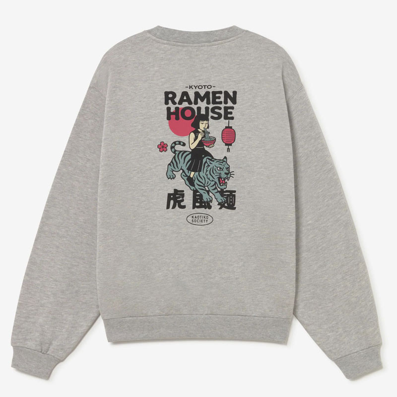 Sudadera Kaotiko: Crew Ramen House (Gray)