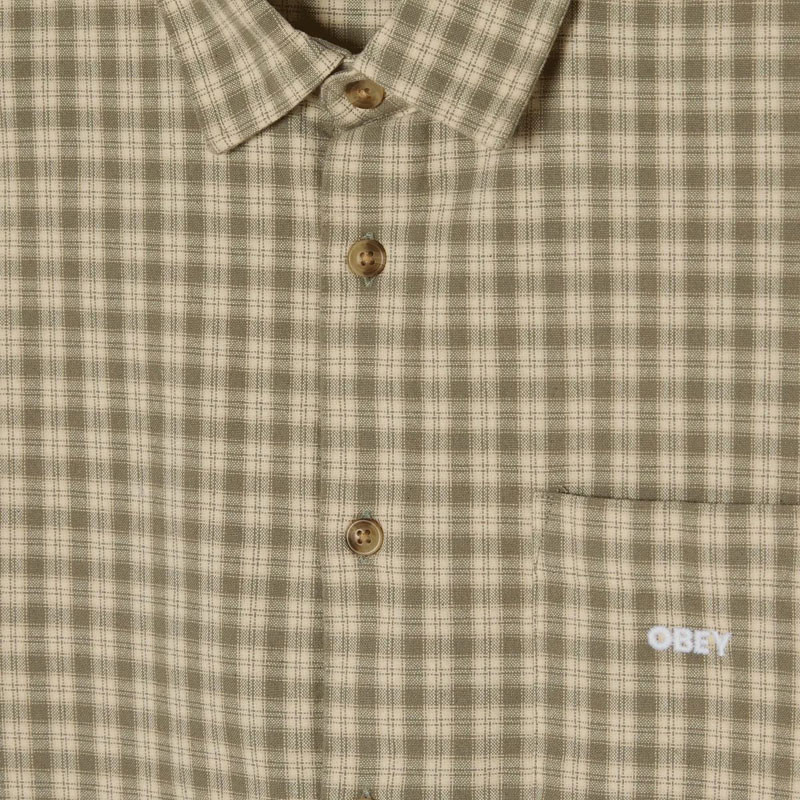 Camisa Obey: Bigwig Axel Woven (Vetiver Multi)