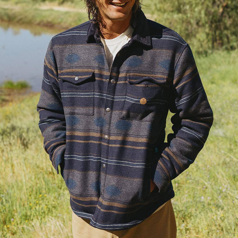 Chaqueta Vissla: Woolf Sherpa Shirt Jacket (Dark Naval)