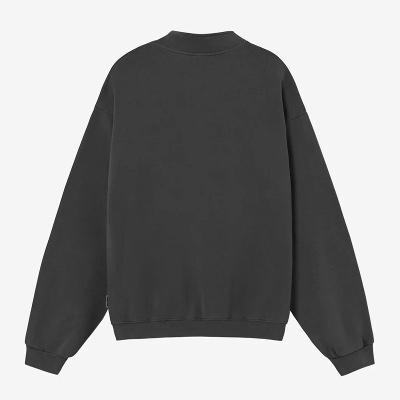 Sudadera Kaotiko: Crew Zipper Washed Apres Ski (Black)
