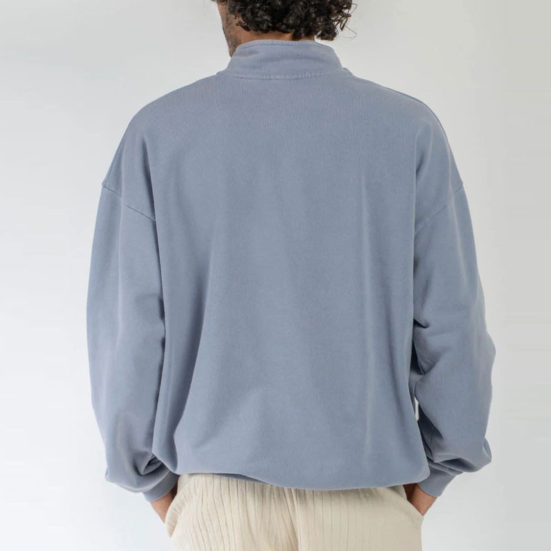 Sudadera Kaotiko: Crew Zipper Washed Apres Ski (Steel)