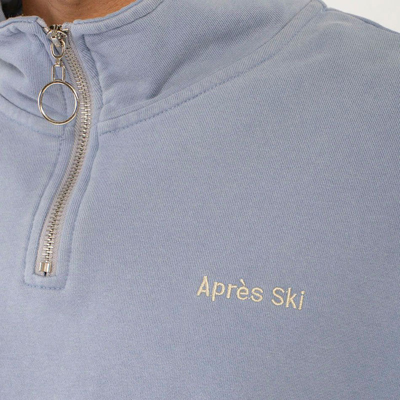 Sudadera Kaotiko: Crew Zipper Washed Apres Ski (Steel)