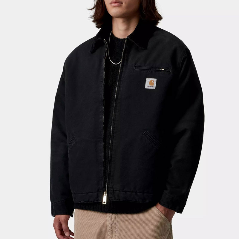 Chaqueta Carhartt WIP: OG Detroit Jacket (Blk Blk Stone Canvas)