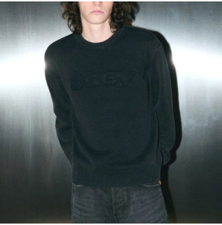 Jersey Obey: Fade Wash Speed Logo Sweater (Digital Blk)