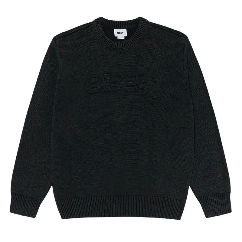 Jersey Obey: Fade Wash Speed Logo Sweater (Digital Blk)