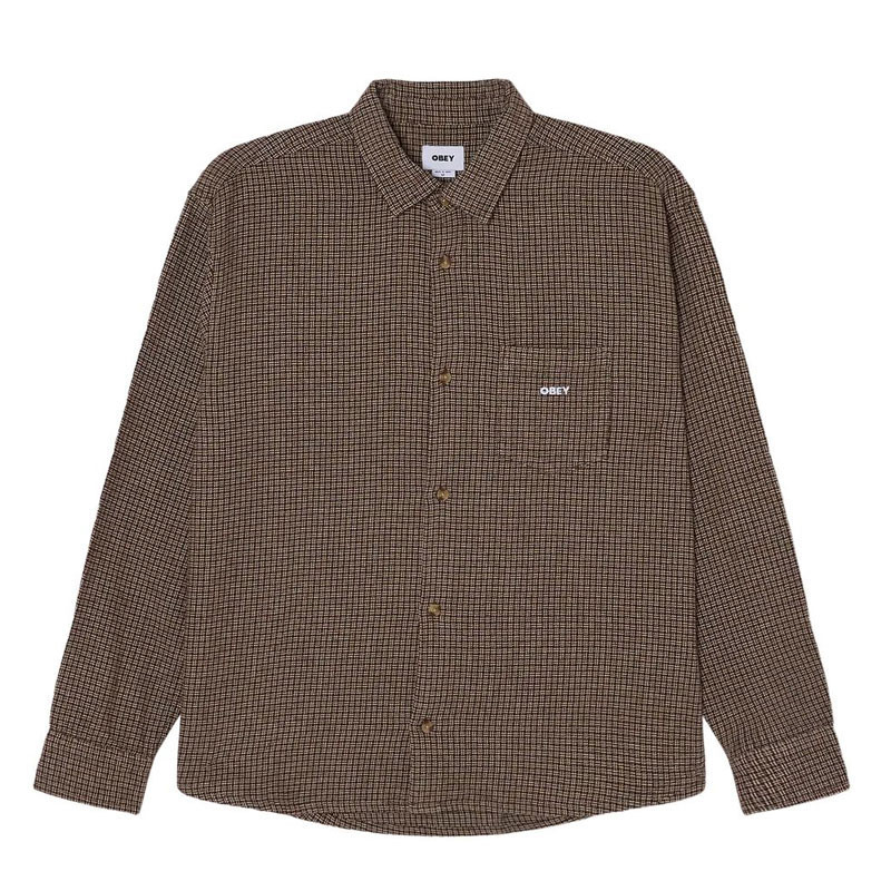 Camisa Obey: Obey Bigwig Dash Shirt (Brown Multi)