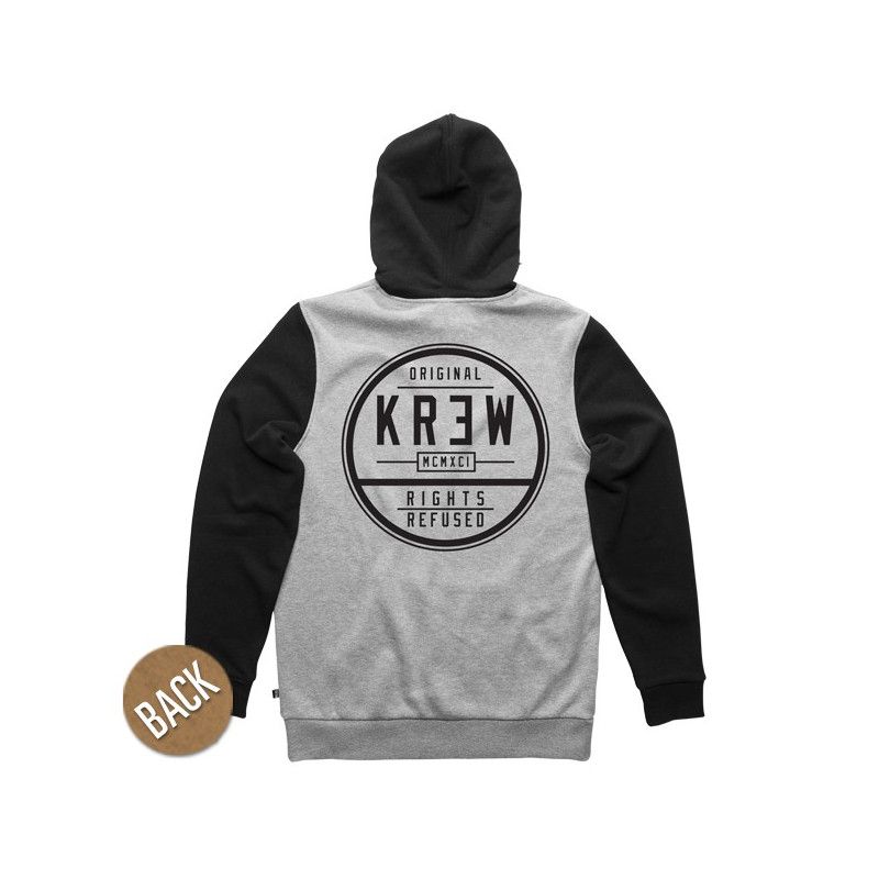 Sudadera outlet Krew CRAFTSEAL PULLOVER GRY HTR BLK | Atlas Stoked