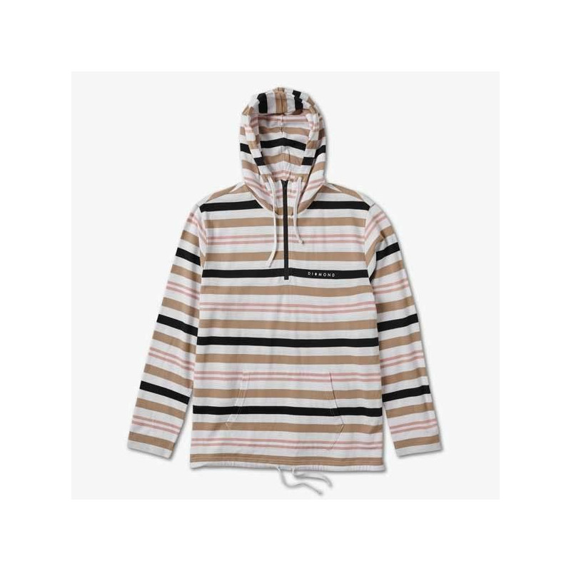 Sudadera Diamond: MARQUISE STRIPED QUARTER ZIP (WHITE)