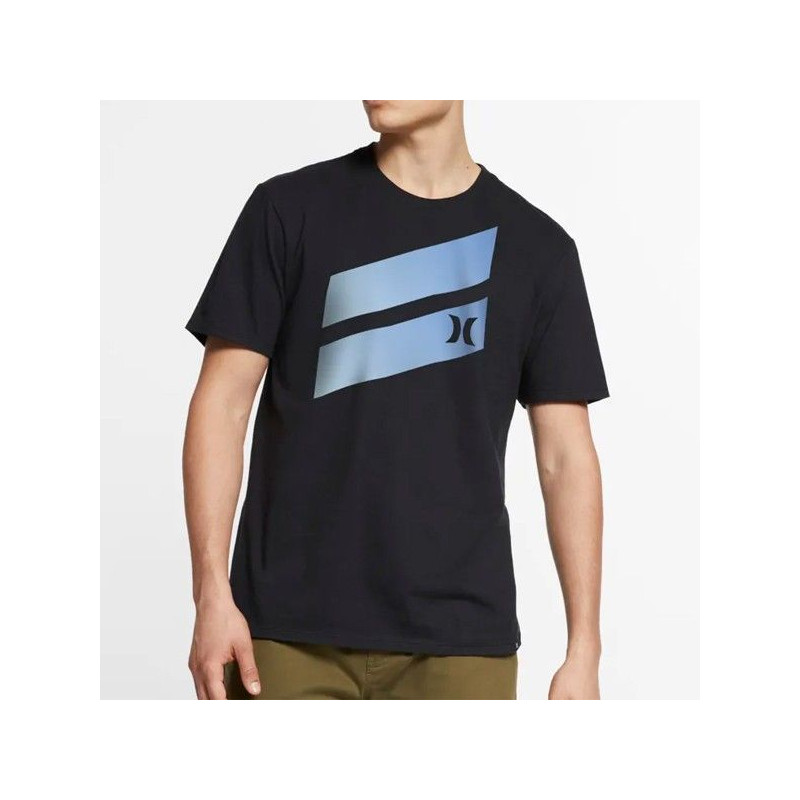 Camiseta Hurley: ICON SLASH GRADIENT TEE (BLACK BLUE)