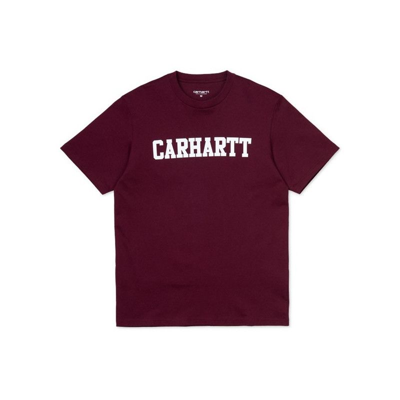 Camiseta outlet Carhartt WIP SS College T Shirt Merlot White | Atlas Stoked