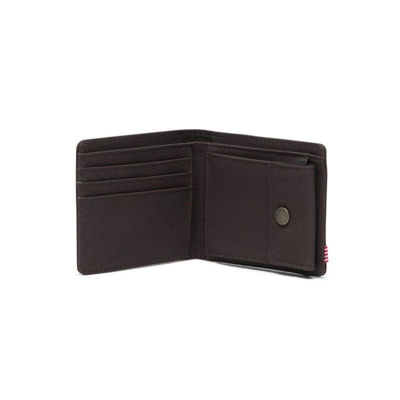 Cartera Herschel: Hank Coin Leather RFID (Nubuck Brown)