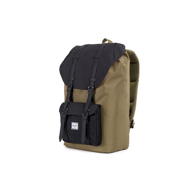 Mochila Herschel: Little America (Army Black PU)