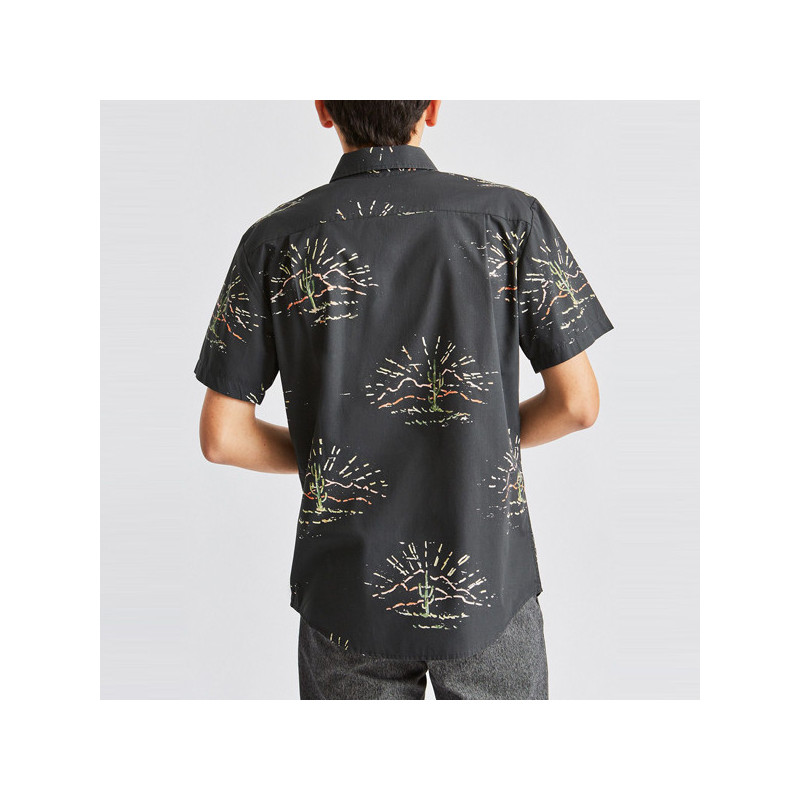 Camisa outlet Brixton CHARTER PRINT SS WVN WABLK | Atlas Stoked