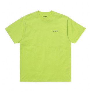 Camiseta Carhartt: SS SCRIPT EMBROIDERY T SHIRT (LIME BLACK)