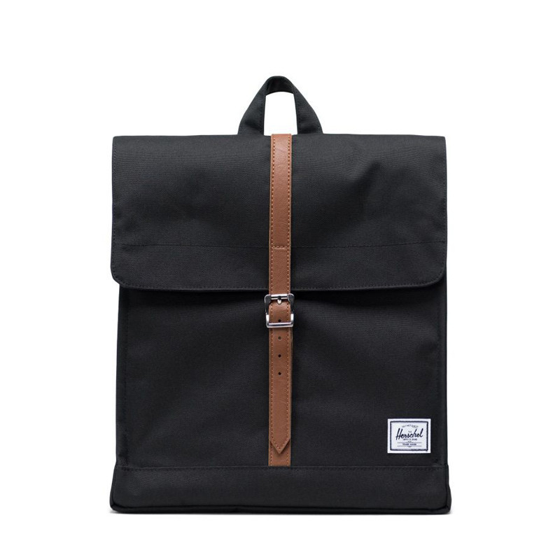 Mochila Herschel: City Mid Volume (Black Tan Synth Leather)