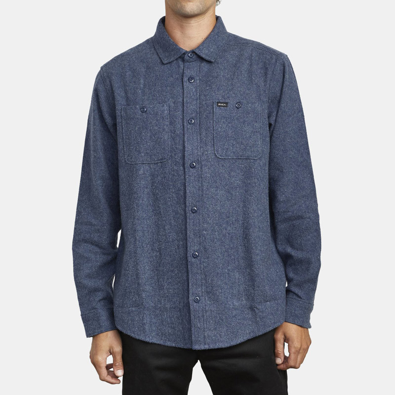 Camisa RVCA: HARVEST FLANNEL LS (MOODY BLUE)