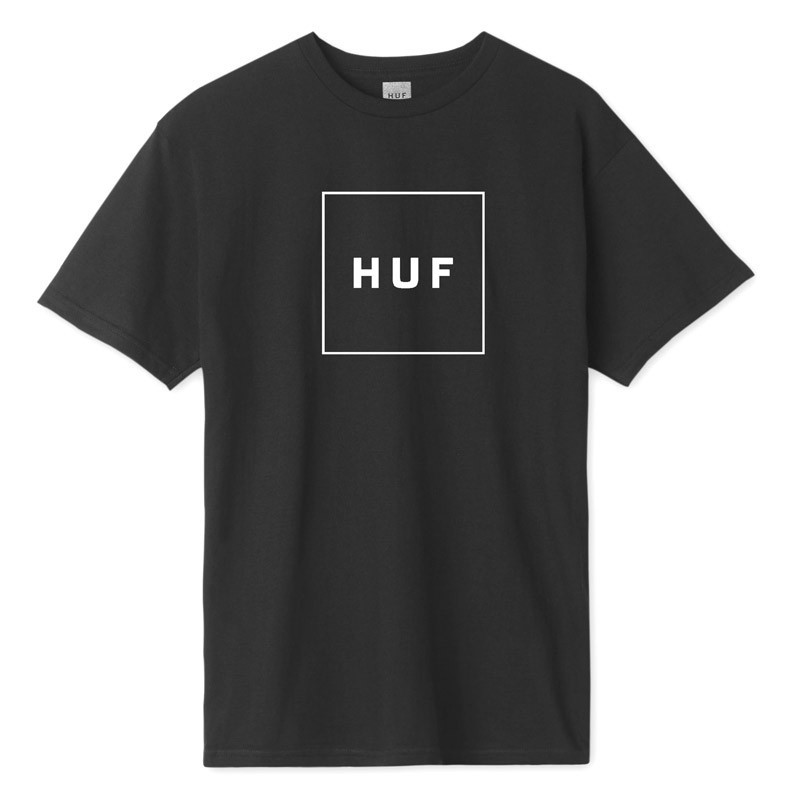 Camiseta HUF: ESSENTIALS BOX LOGO SS TEE (BLACK)