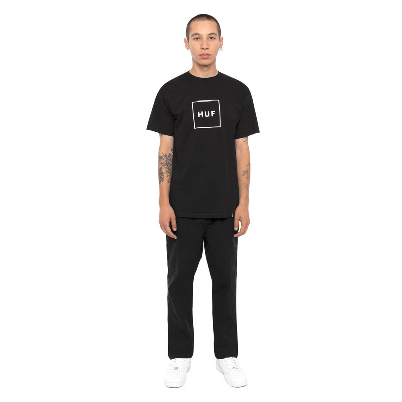 Camiseta HUF: ESSENTIALS BOX LOGO SS TEE (BLACK)