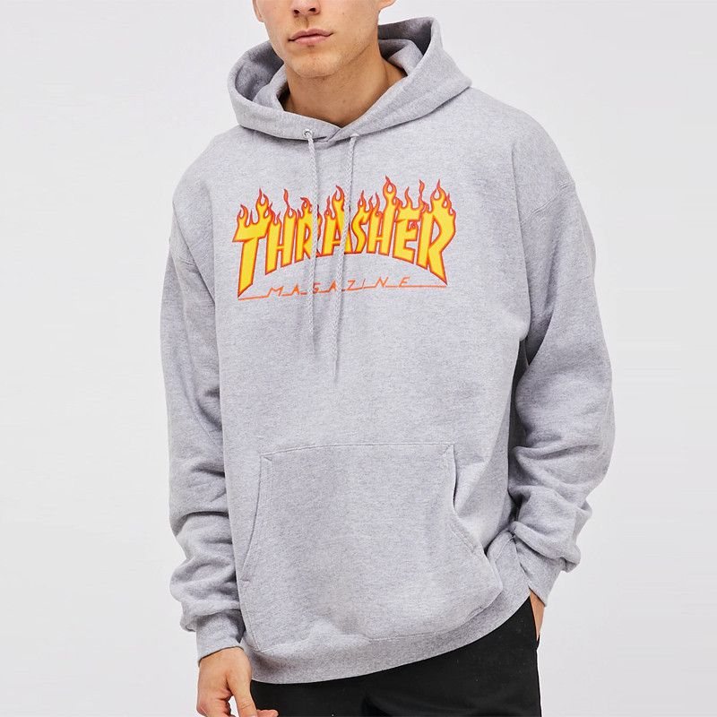 outlet Thrasher FLAME HOOD GREY | Atlas Stoked