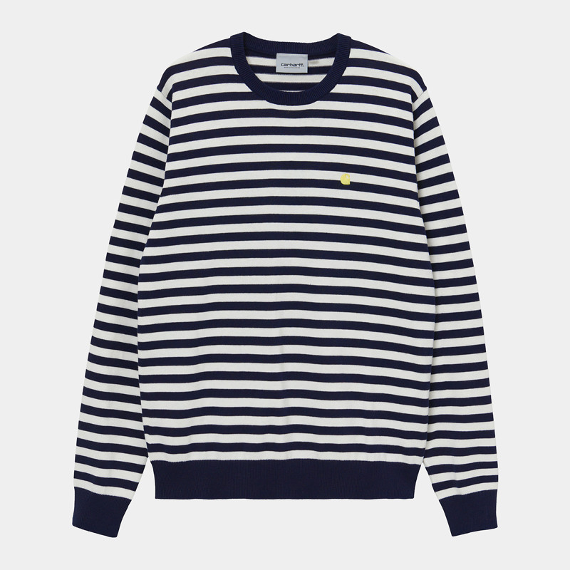 Jersey Carhartt: Scotty Sweater (Sct Stripe Dark Navy Wax)