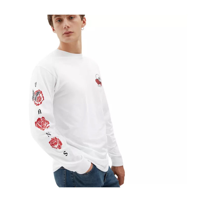 Camiseta Vans: Mn Rose Bed  LS (White)