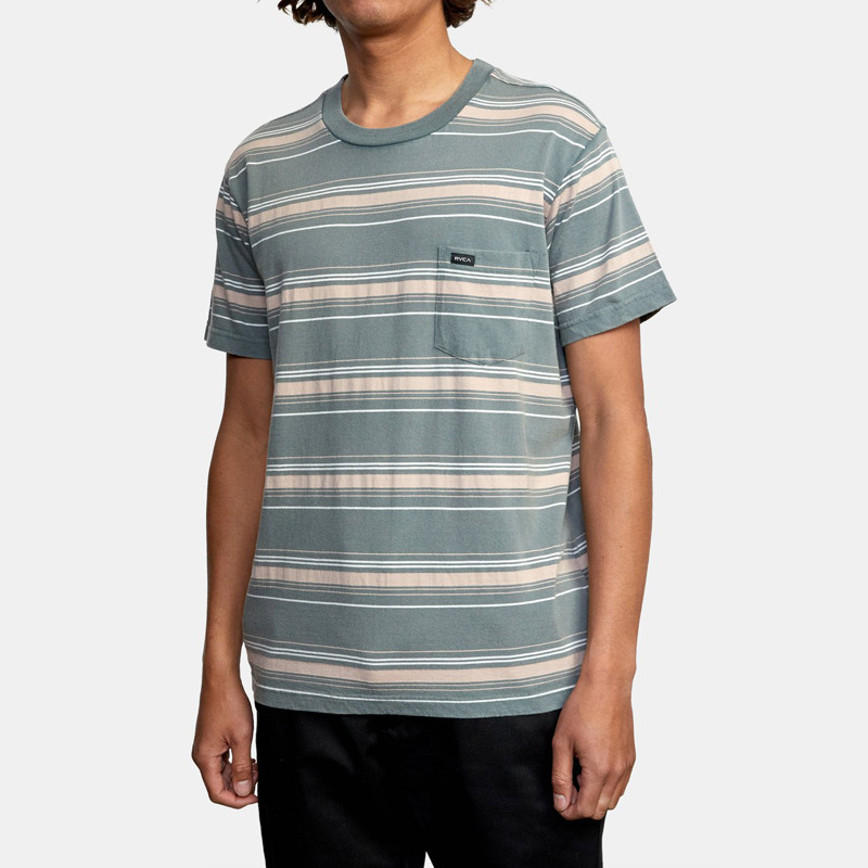 Camiseta RVCA: Bez Stripe SS (Balsam Green)