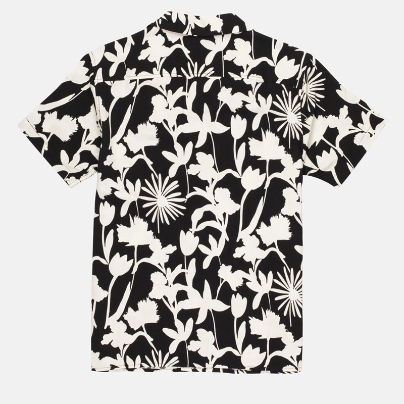 Camisa Rhythm: Melrose Linen SS Shirt (Black)