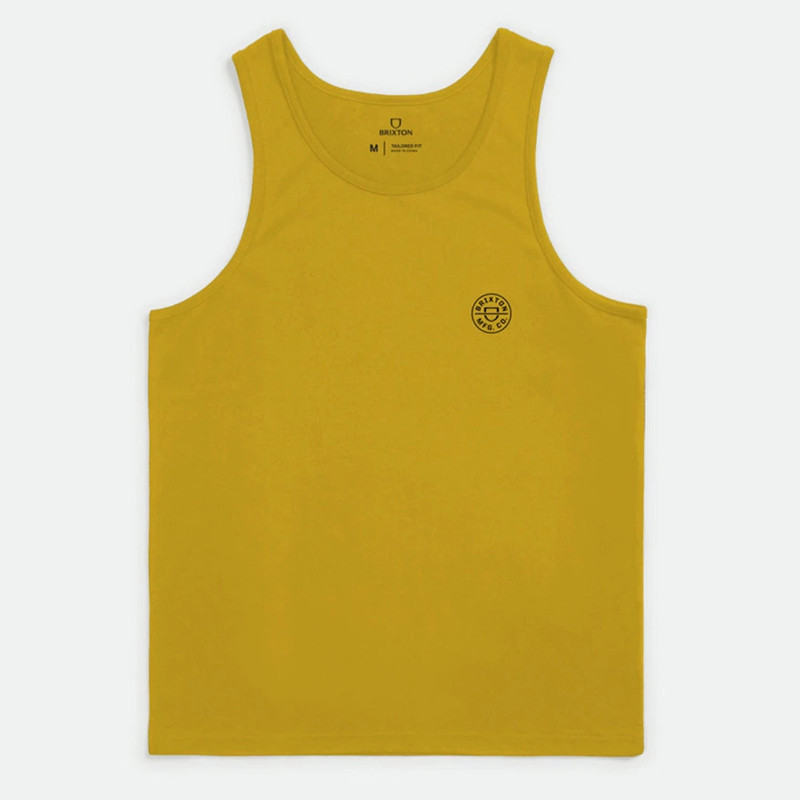 Camiseta Brixton: Crest Tank (Lemon Curry Cloud Wash)