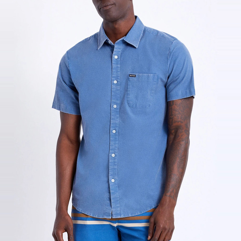 Camisa Brixton: Charter Oxford SS WVN (Joe Blue Sun Wash)