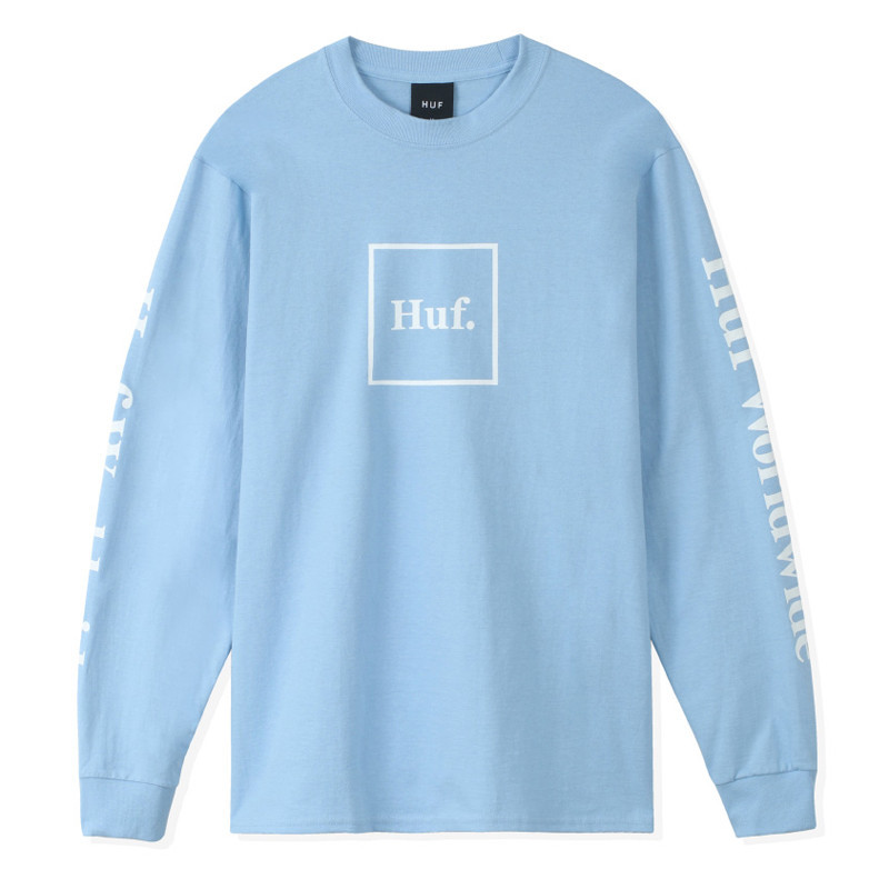 Camiseta HUF: Essentials Domestic Ls Tee (Light Blue)