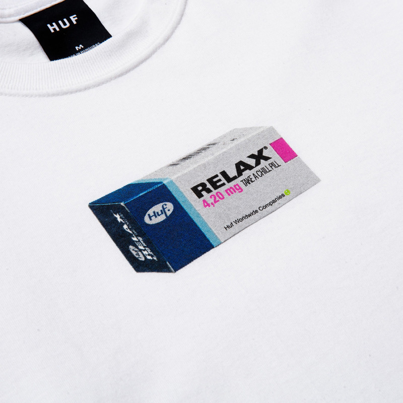 Camiseta HUF: Relax Ls Tee (White)