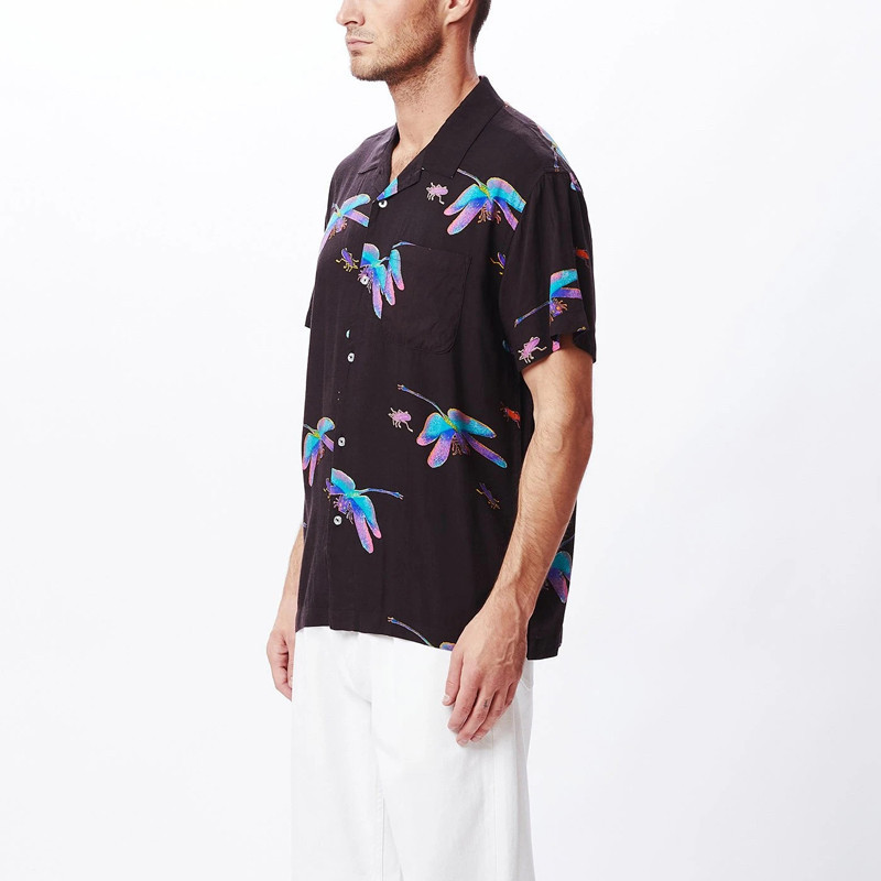Camisa Obey: Dragon Fly Woven (Black Multi)