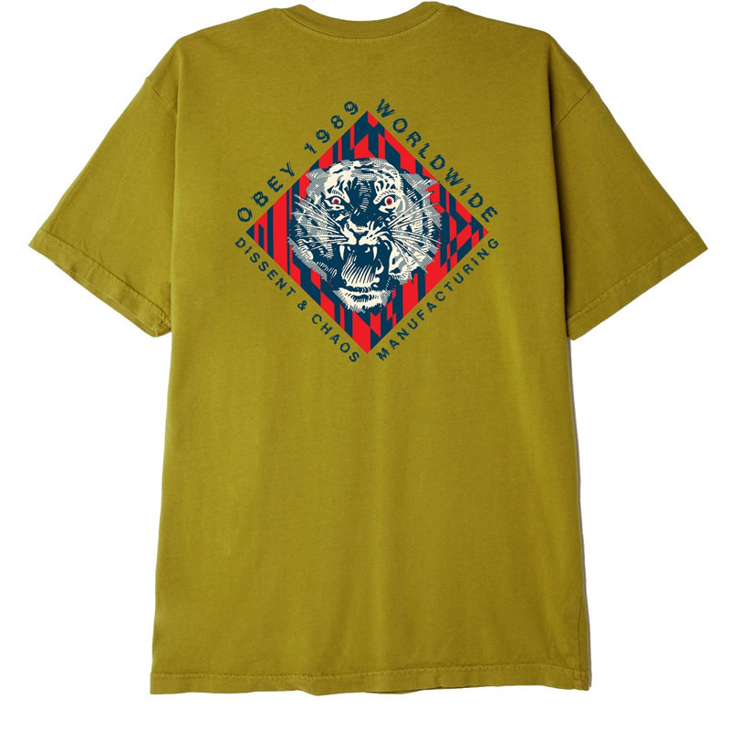 Camiseta Obey: Obey Dissent & Chaos Tiger (Nettle)