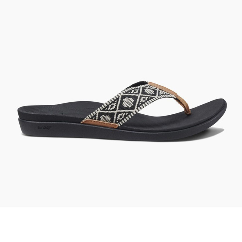 Chanclas Reef: W Reef Ortho Bounce Woven (Black White)