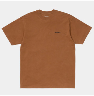 Camiseta Carhartt: SS Script Embroidery TShirt (Rum Black)