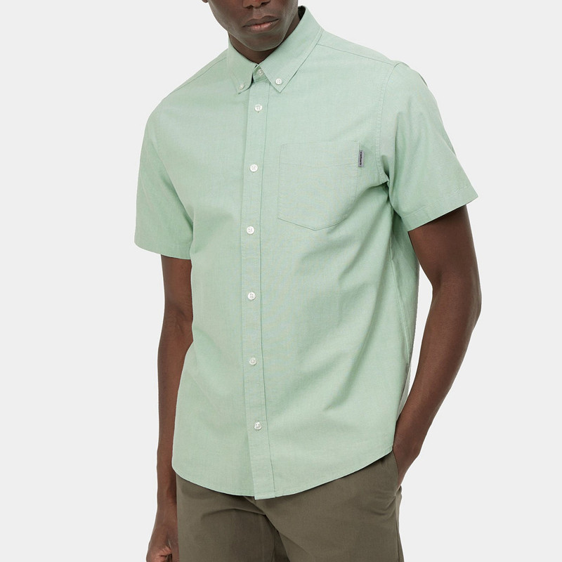 Camisa Carhartt: SS Button Down Pocket Sht (Mineral Green)