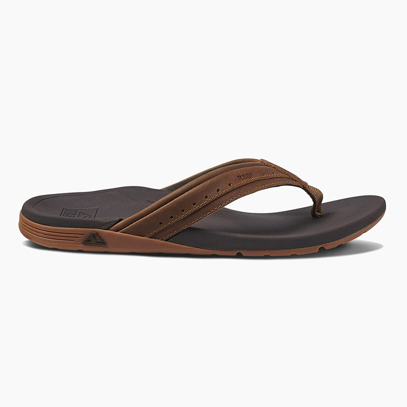 Chanclas Reef: M Leather Ortho Spring (Brown)