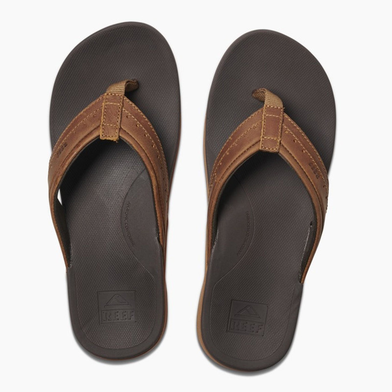 Chanclas Reef: M Leather Ortho Spring (Brown)