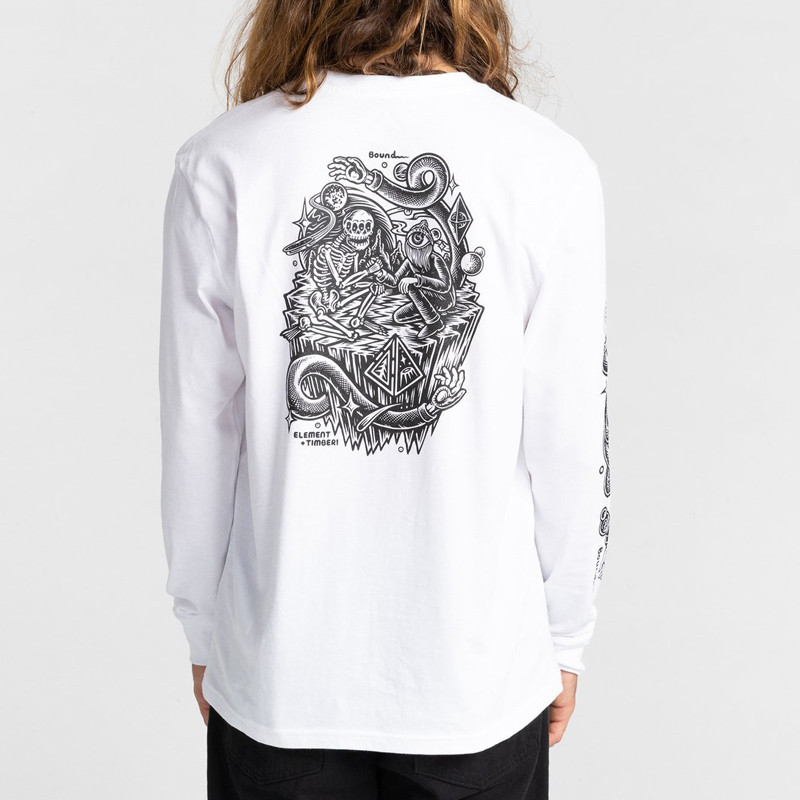 Camiseta Outlet Element Acceptance Ls Optic White Atlas Stoked