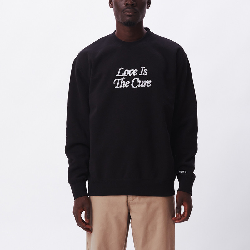 Sudadera Obey: Love is the cure Crew (Black)