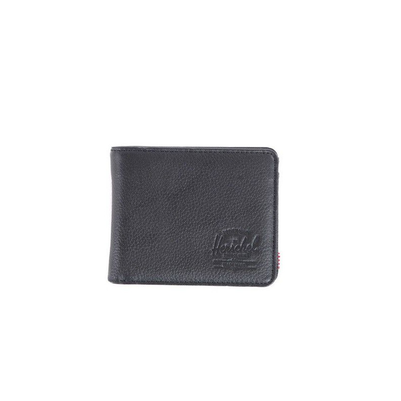Cartera Herschel: Hank Coin Leather (Black Pebble)