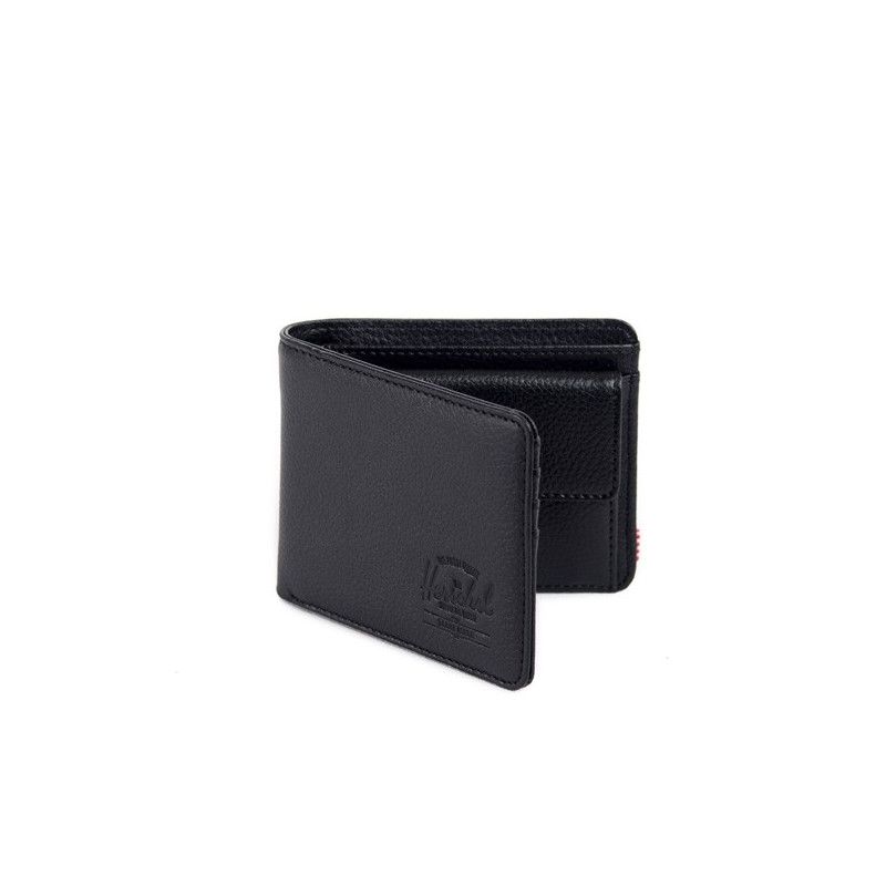 Cartera Herschel: Hank Coin Leather (Black Pebble)