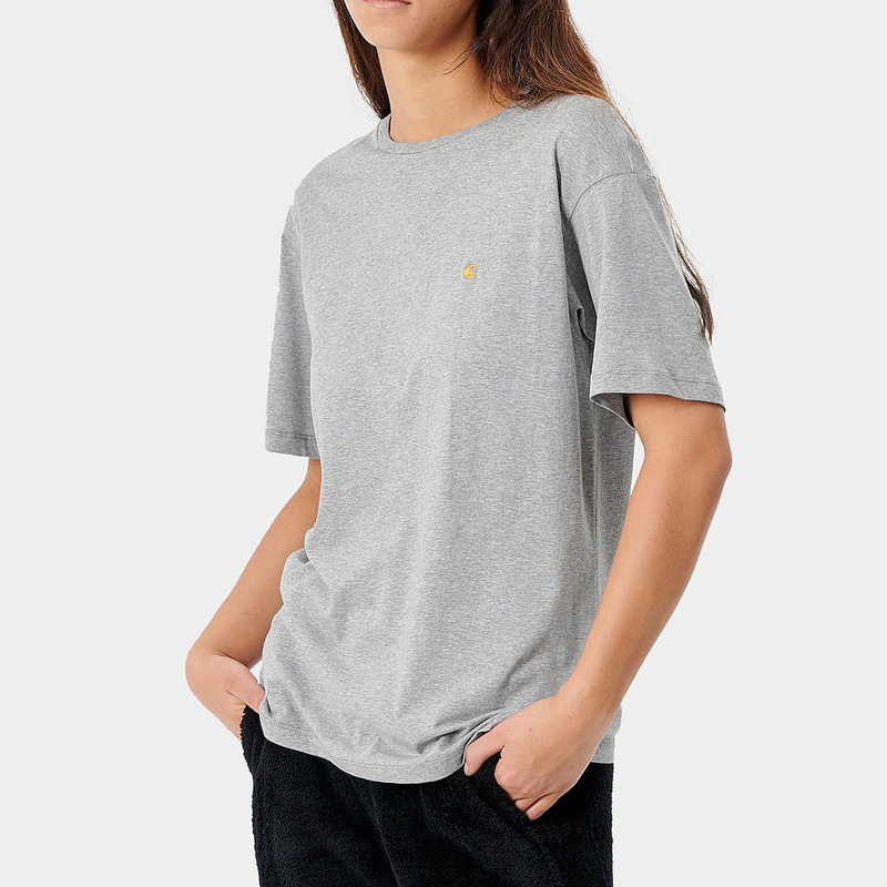 Camiseta Carhartt: W SS Chase T Shirt (Grey Heather Gold)