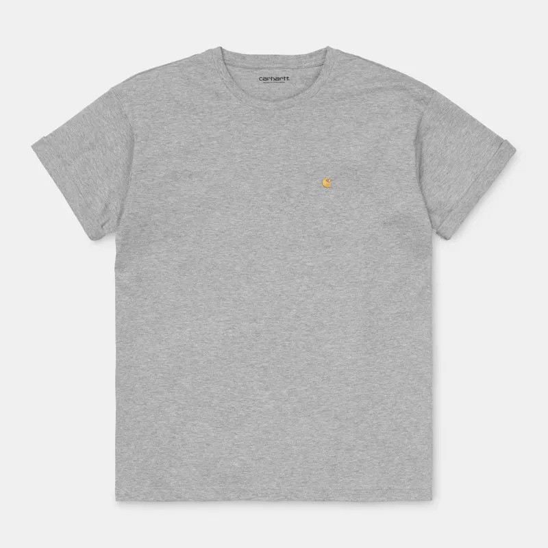 Camiseta Carhartt WIP: W SS Chase T Shirt (Grey Heather Gold)