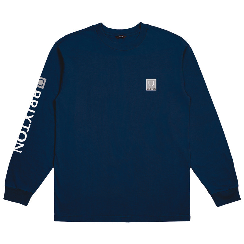 Camiseta Brixton: Beta II LS Stt (Joe Blue Garment Dye)
