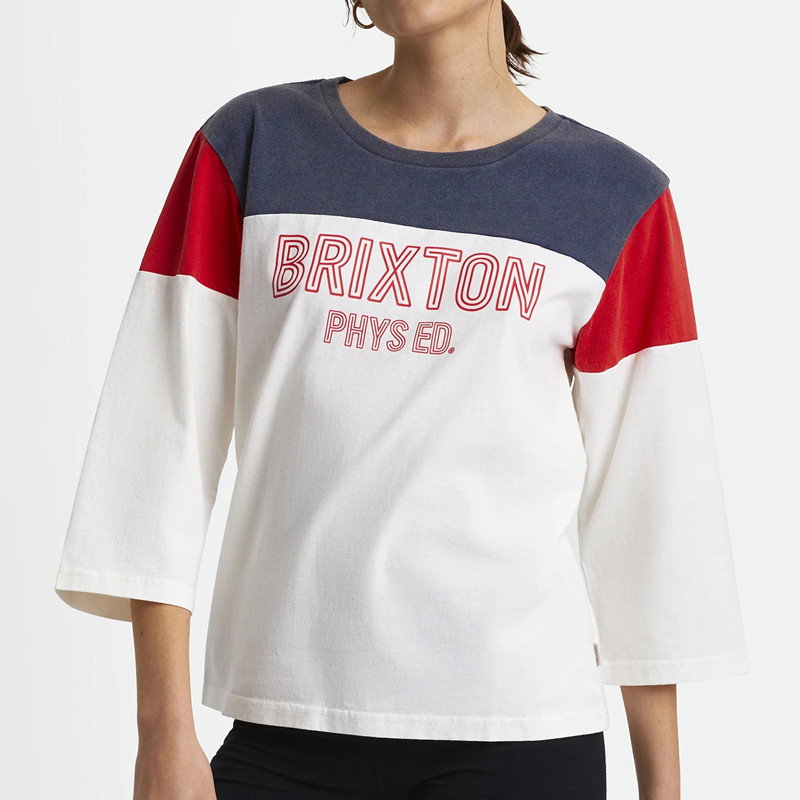 Camiseta Brixton: Phys Ed Football Tee (Off White)