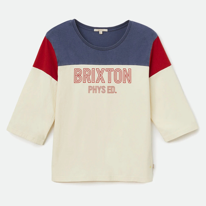 Camiseta Brixton: Phys Ed Football Tee (Off White)
